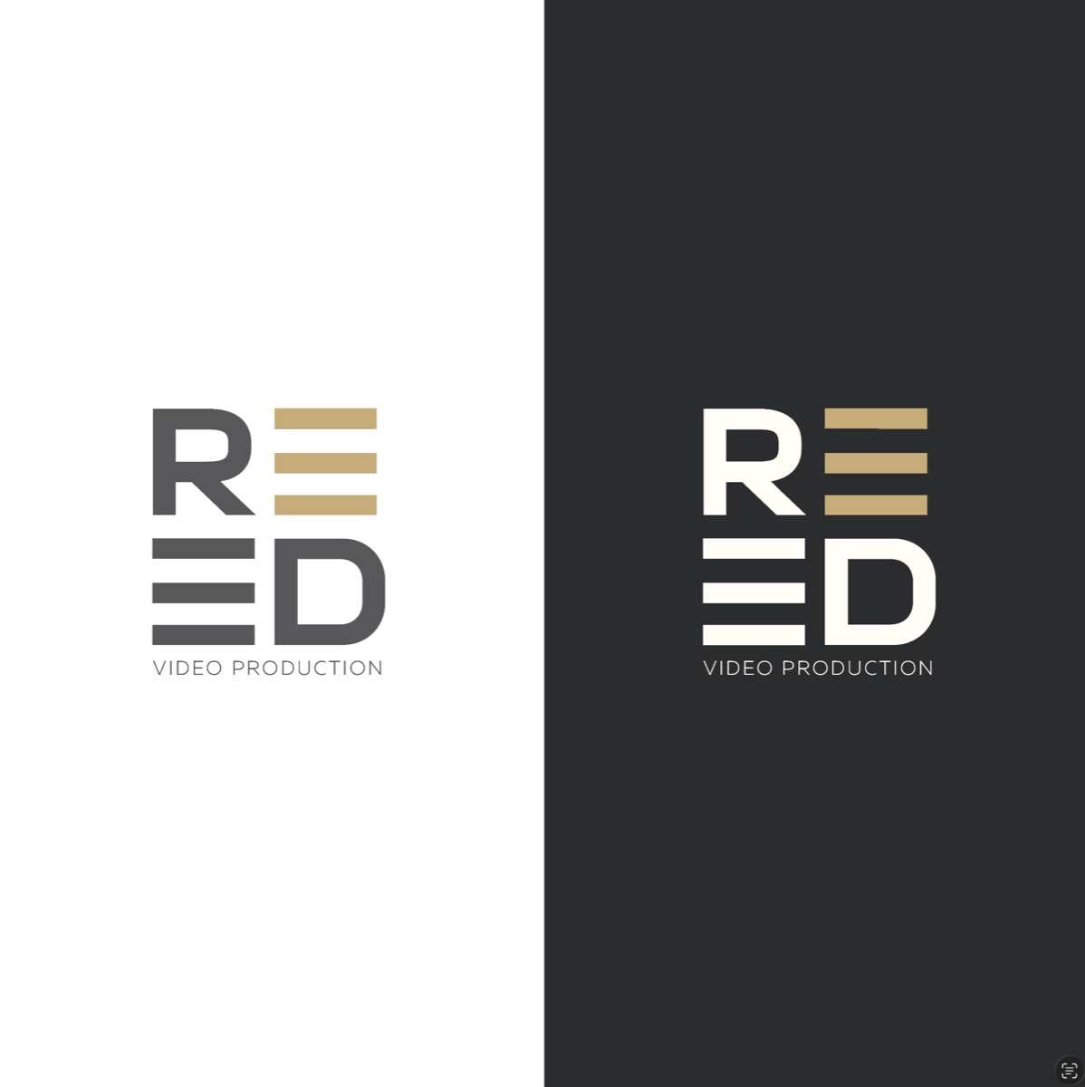 Логотип видеопродакшена Reed на тёмном фоне